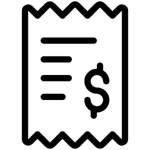 Receipt Dollar Icon from Ultimate Light - Free Set