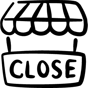 Shop Close Icon from Freehand Line - Free Set