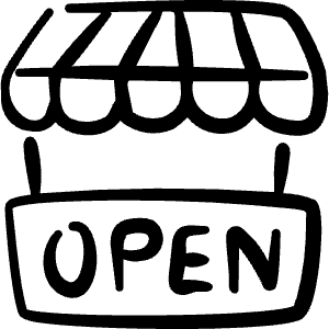 Shop Open Icon from Freehand Line - Free Set