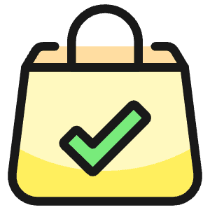Shopping Bag Check Icon from Ultimate Colors - Free Set