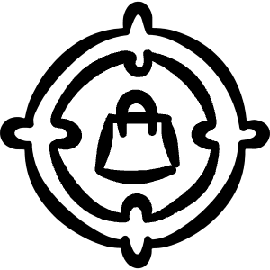 Shopping Bag Target Icon from Freehand Line - Free Set