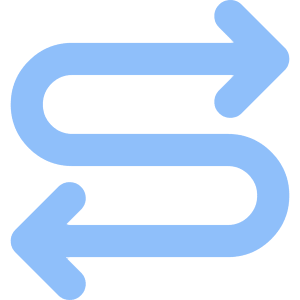 Line Arrow Curvy Both Direction 4 Icon from Core Flat Set