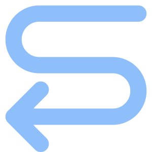 Line Arrow Curvy Left Down Icon from Core Flat Set