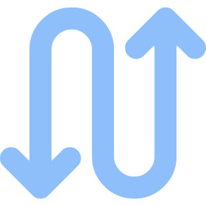 Line Arrow Curvy Up Down 3 Icon from Core Flat Set