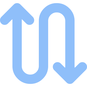 Line Arrow Curvy Up Down 4 Icon from Core Flat Set