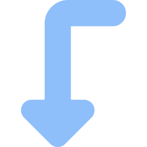 Triangle Arrow Bend Left Down Icon from Core Flat Set