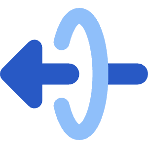 Triangle Arrow Elipse Left Icon from Core Flat Set