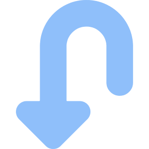 Triangle Arrow Turn Down Left Icon from Core Flat Set