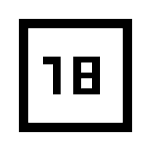 18 Up Rating Icon from Sharp Line - Material Symbols Set
