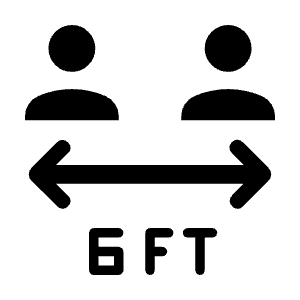 6 Ft Apart Fill Icon from Rounded Fill - Material Symbols Set