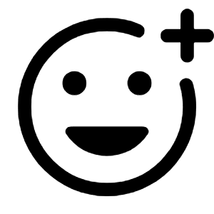 Add Reaction Icon from Rounded Line - Material Symbols Set