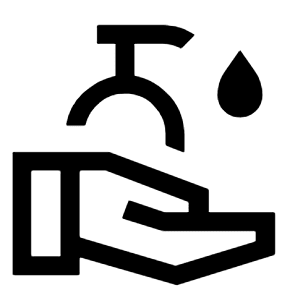 Clean Hands Icon from Sharp Line - Material Symbols Set