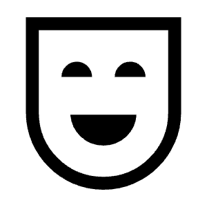 Comedy Mask Icon from Sharp Line - Material Symbols Set