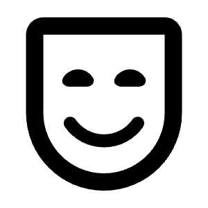 Comedy Mask Alt Icon from Rounded Line - Streamline Material Free Set