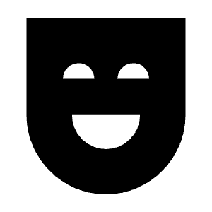 Comedy Mask Fill Icon from Sharp Fill - Material Symbols Set