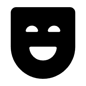 Comedy Mask Fill Icon from Rounded Fill - Material Symbols Set