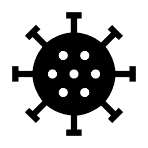 Coronavirus Fill Icon from Sharp Fill - Material Symbols Set