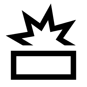 Destruction Icon from Sharp Line - Material Symbols Set