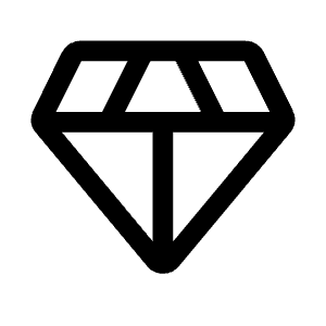 Diamond Icon from Rounded Line - Material Symbols Set