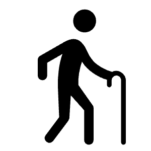 Elderly Fill Icon from Rounded Fill - Material Symbols Set