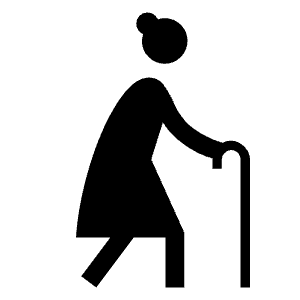 Elderly Woman Icon from Sharp Line - Material Symbols Set