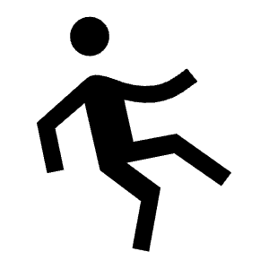 Falling Icon from Sharp Line - Material Symbols Set