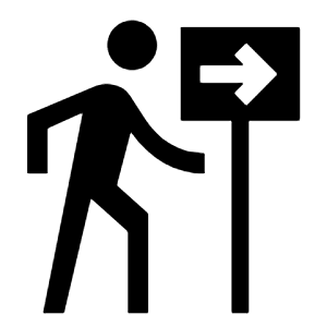 Follow The Signs Icon from Outlined Line - Material Symbols Set