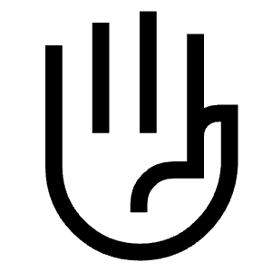 Front Hand Icon from Sharp Line - Material Symbols Set