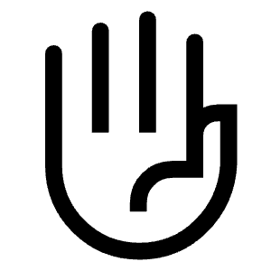 Front Hand Icon from Outlined Line - Material Symbols Set