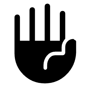 Front Hand Fill Icon from Rounded Fill - Material Symbols Set