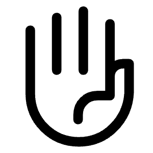 Front Hand Icon from Rounded Line - Material Symbols Set