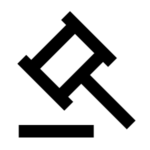 Gavel Icon from Outlined Line - Streamline Material Free Set