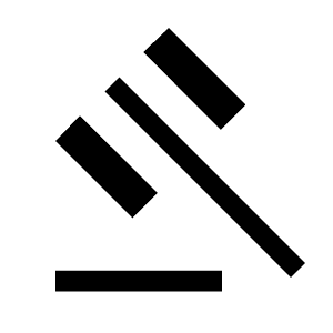 Gavel Icon from Outlined Line - Material Symbols Set