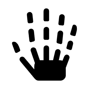 Hand Bones Fill Icon from Outlined Fill - Material Symbols Set