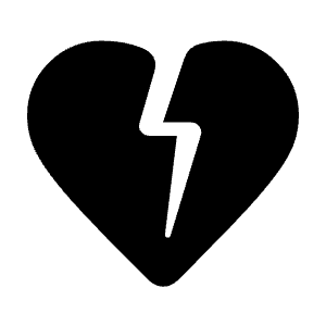 Heart Broken Fill Icon from Rounded Fill - Material Symbols Set
