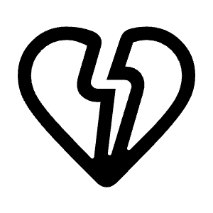 Heart Broken Icon from Rounded Line - Material Symbols Set