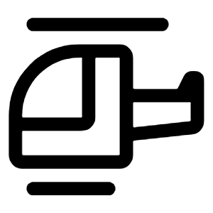Helicopter Icon from Rounded Line - Material Symbols Set