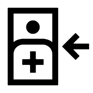 Inpatient Icon from Sharp Line - Material Symbols Set