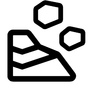 Landslide Icon from Rounded Line - Material Symbols Set