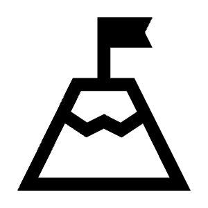 Mountain Flag Icon from Sharp Line - Material Symbols Set