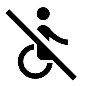 Not Accessible Icon from Sharp Line - Material Symbols Set