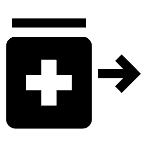 Outpatient Med Fill Icon from Outlined Fill - Material Symbols Set