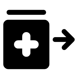 Outpatient Med Fill Icon from Rounded Fill - Material Symbols Set