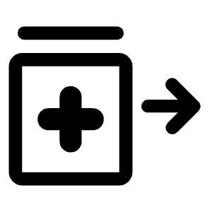 Outpatient Med Icon from Rounded Line - Material Symbols Set