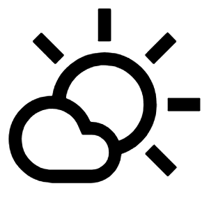 Partly Cloudy Day Icon from Outlined Line - Material Symbols Set