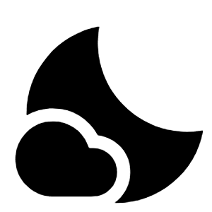 Partly Cloudy Night Fill Icon from Outlined Fill - Material Symbols Set