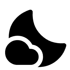 Partly Cloudy Night Fill Icon from Rounded Fill - Material Symbols Set