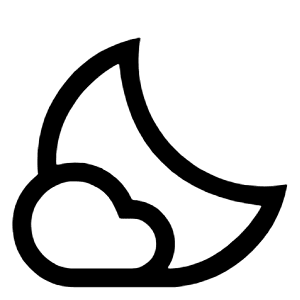 Partly Cloudy Night Icon from Sharp Line - Material Symbols Set