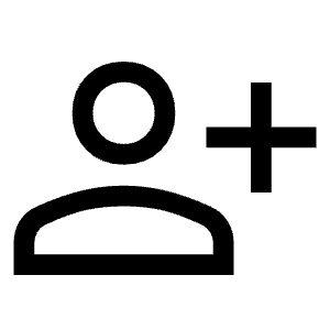 Person Add Icon from Sharp Line - Material Symbols Set