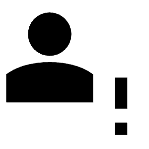 Person Alert Fill Icon from Sharp Fill - Material Pro Free Set